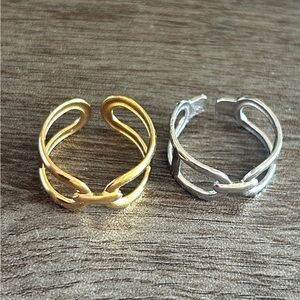 Stylish Gold or Silver Open Cuff Rings
